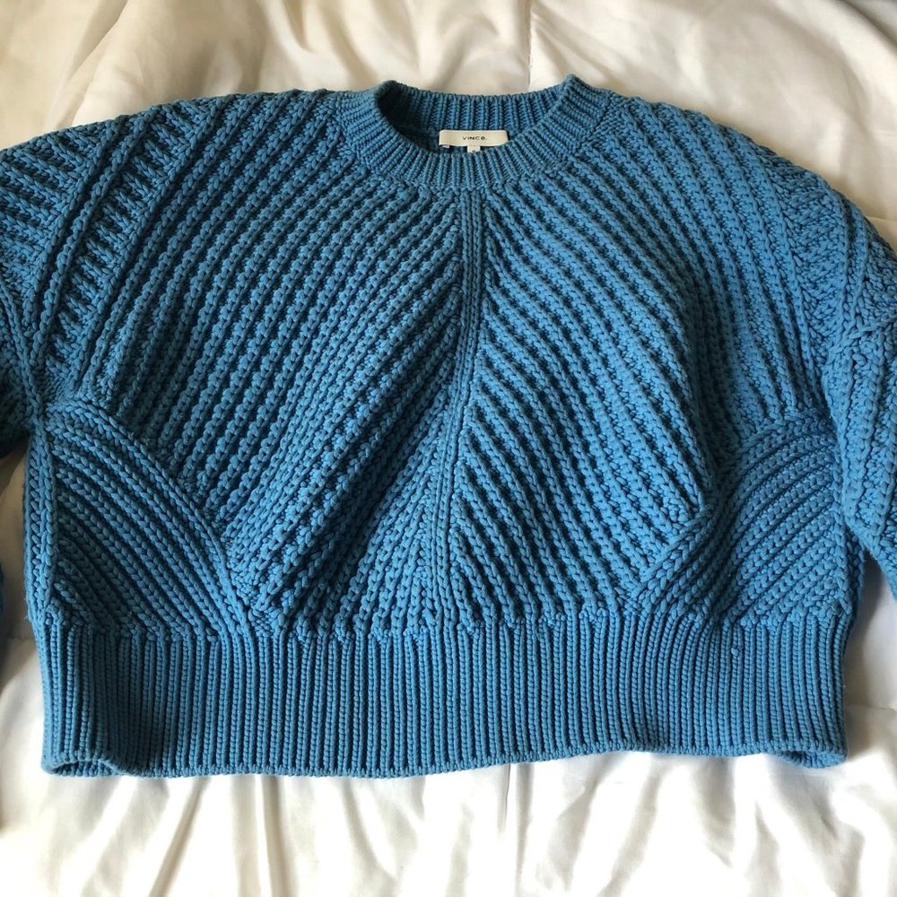 VINCE. Cerulean Blue Heavy Knit Sweater- LIKE NEW!